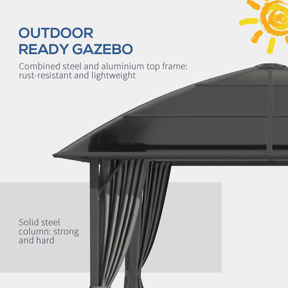 Hardtop Polycarbonate Gazebo UV60+ with Curtains