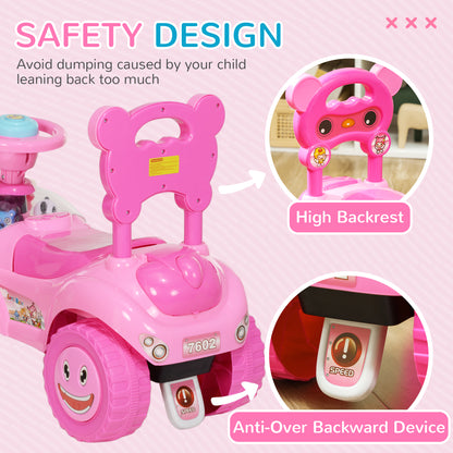 Toddler Push Car with Horn, Lights and Music