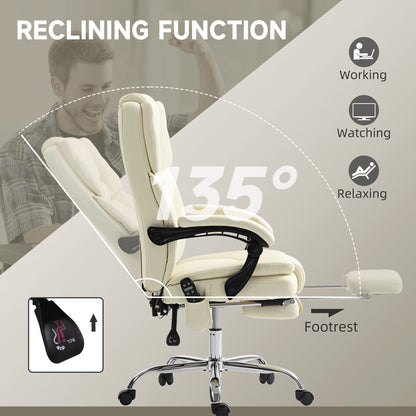 Reclining Massage Office Chair with Footrest