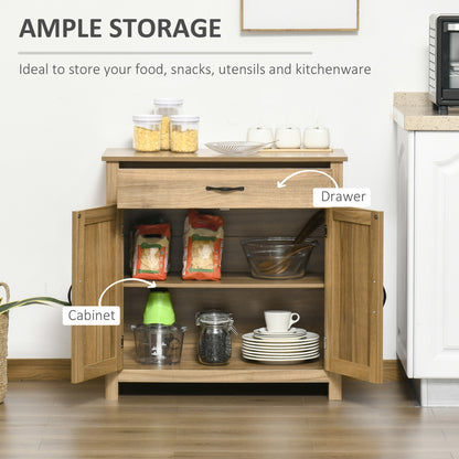 Farmhouse Sideboard with Barn Doors and Drawer