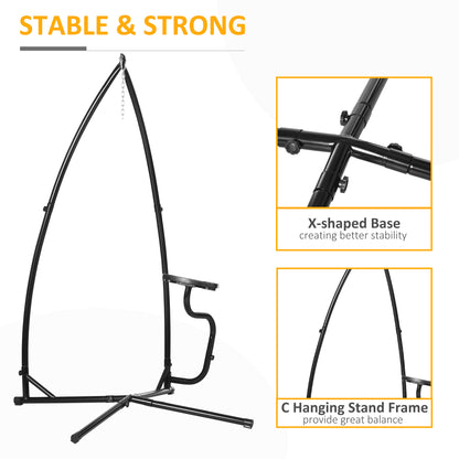Metal C-Stand for Hanging Hammock Chair with Tray