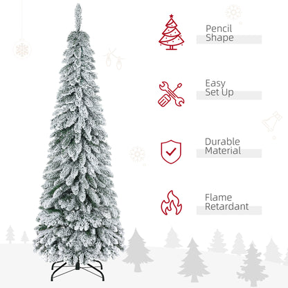 183 cm Artificial Slim Flocked Christmas Tree