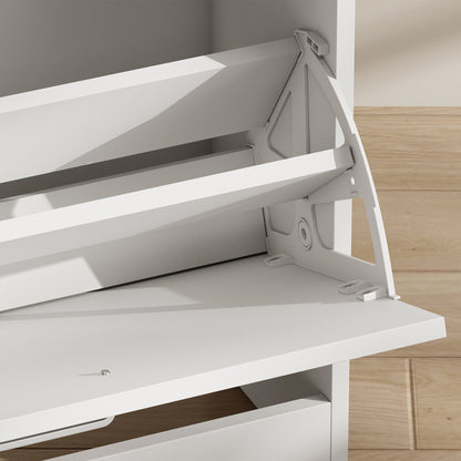 Slim flip drawer shoe cabinet