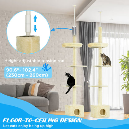 Floor to ceiling cat tree with scratching post