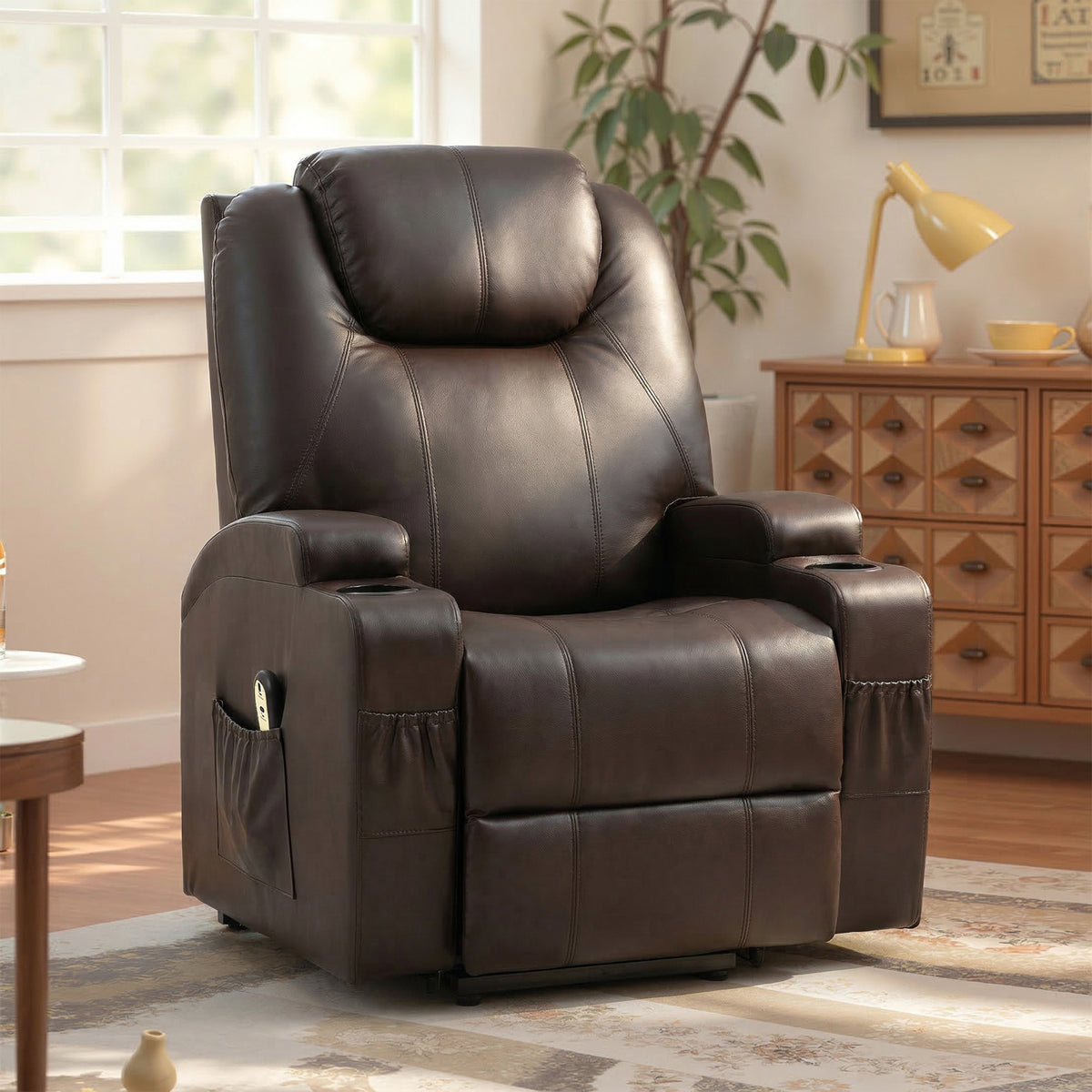 Power Lift Recliner Chair with High Back Faux Leather