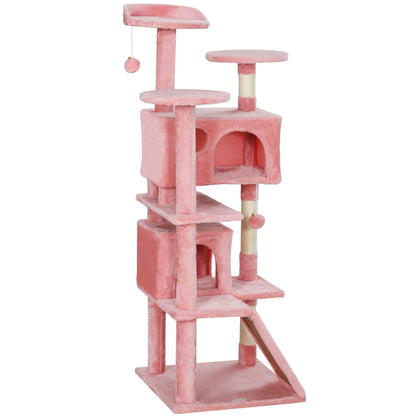 Multi-Level Cat Tree with Scratching Posts and Condo 138 cm