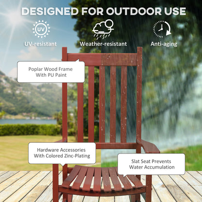 Silla mecedora de madera para patio — vino