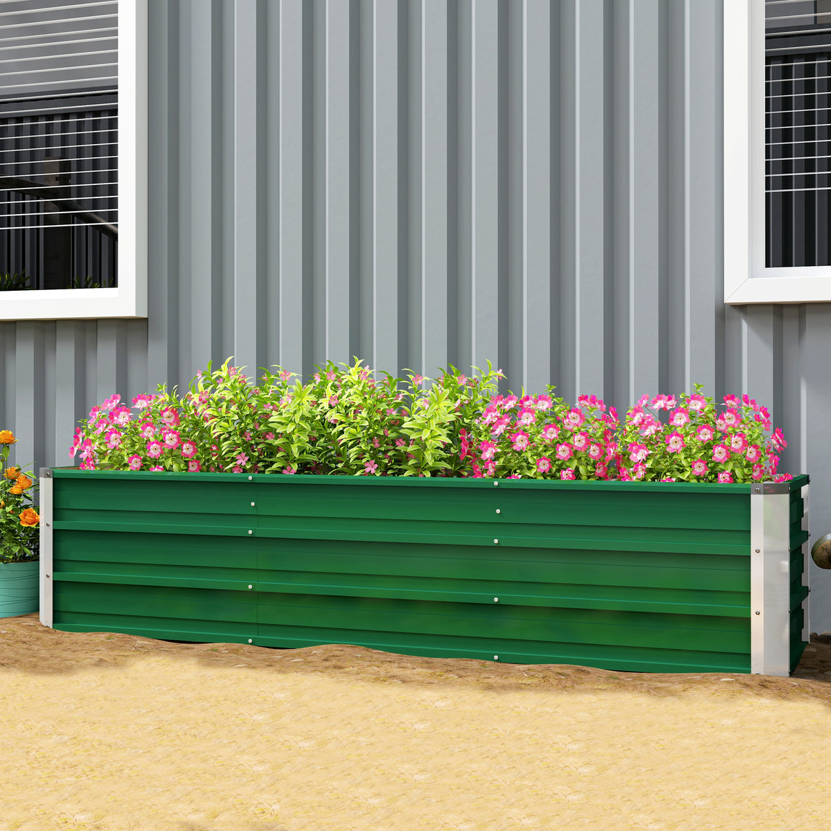 Galvanized Steel Raised Garden Bed 3-Section Planter