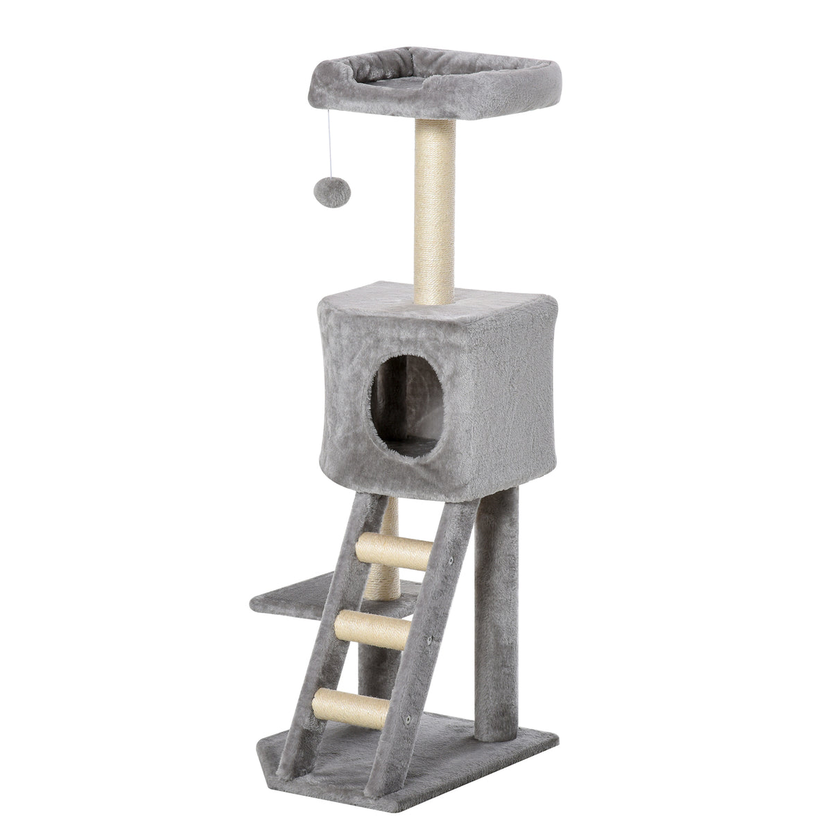 Árbol para gatos de varios niveles con caseta y rascadores de sisal