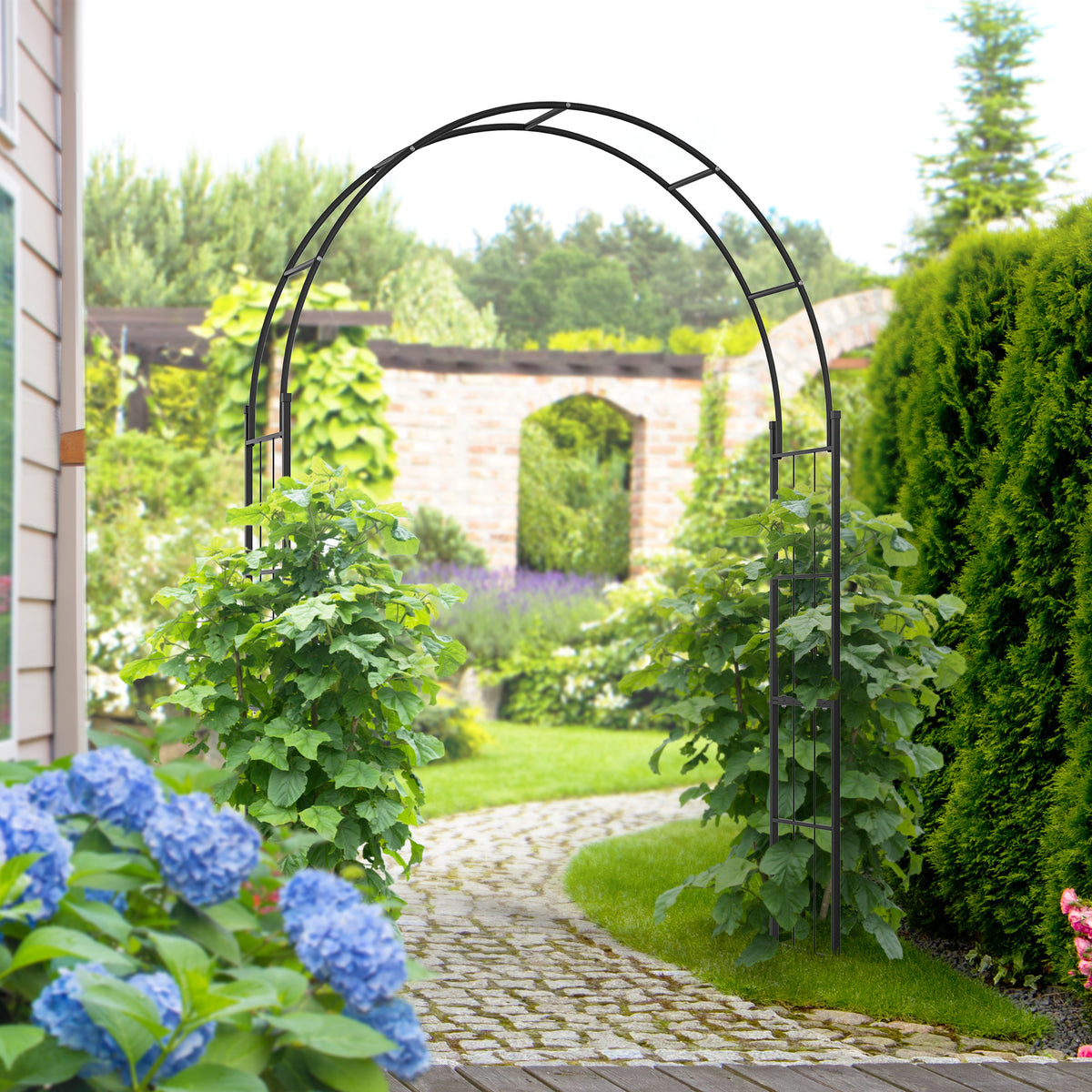 Arco de jardín decorativo con celosía 265 cm