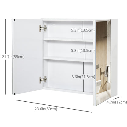Wall-Mounted Medicine Cabinet with Double Mirror Door