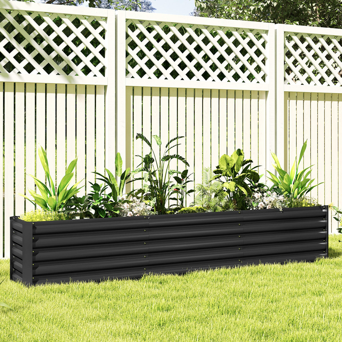  Galvanized Raised Garden Bed 240x40x45cm Outdoor Garden
