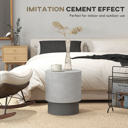 Concrete finish tree stump side table