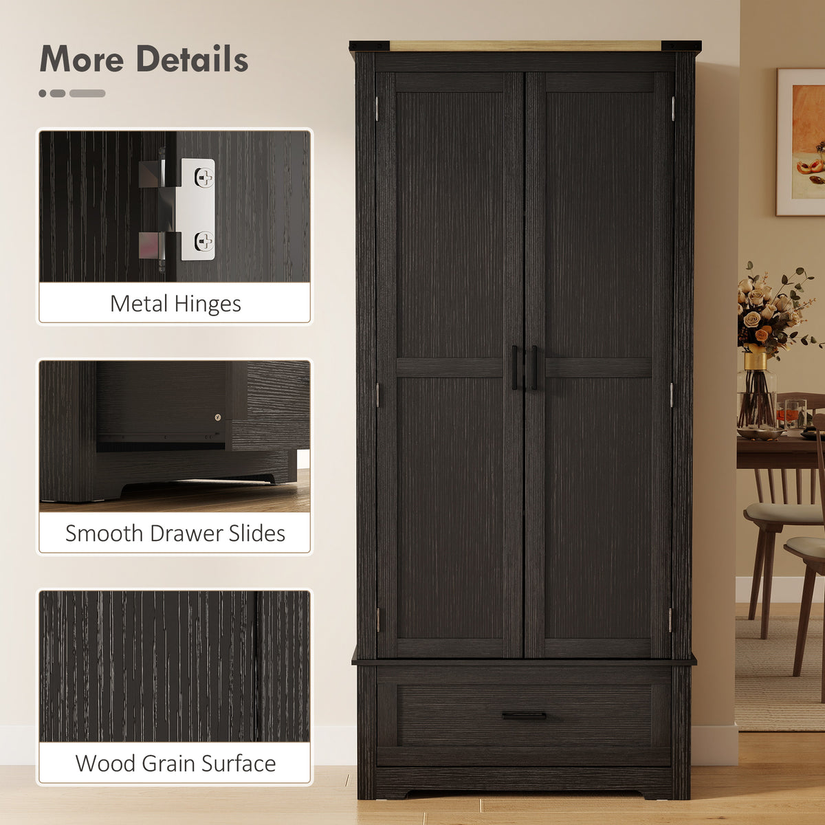 Farmhouse Kitchen Pantry Cabinet 69 in Tall