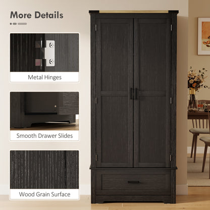 Farmhouse Kitchen Pantry Cabinet 69 in Tall