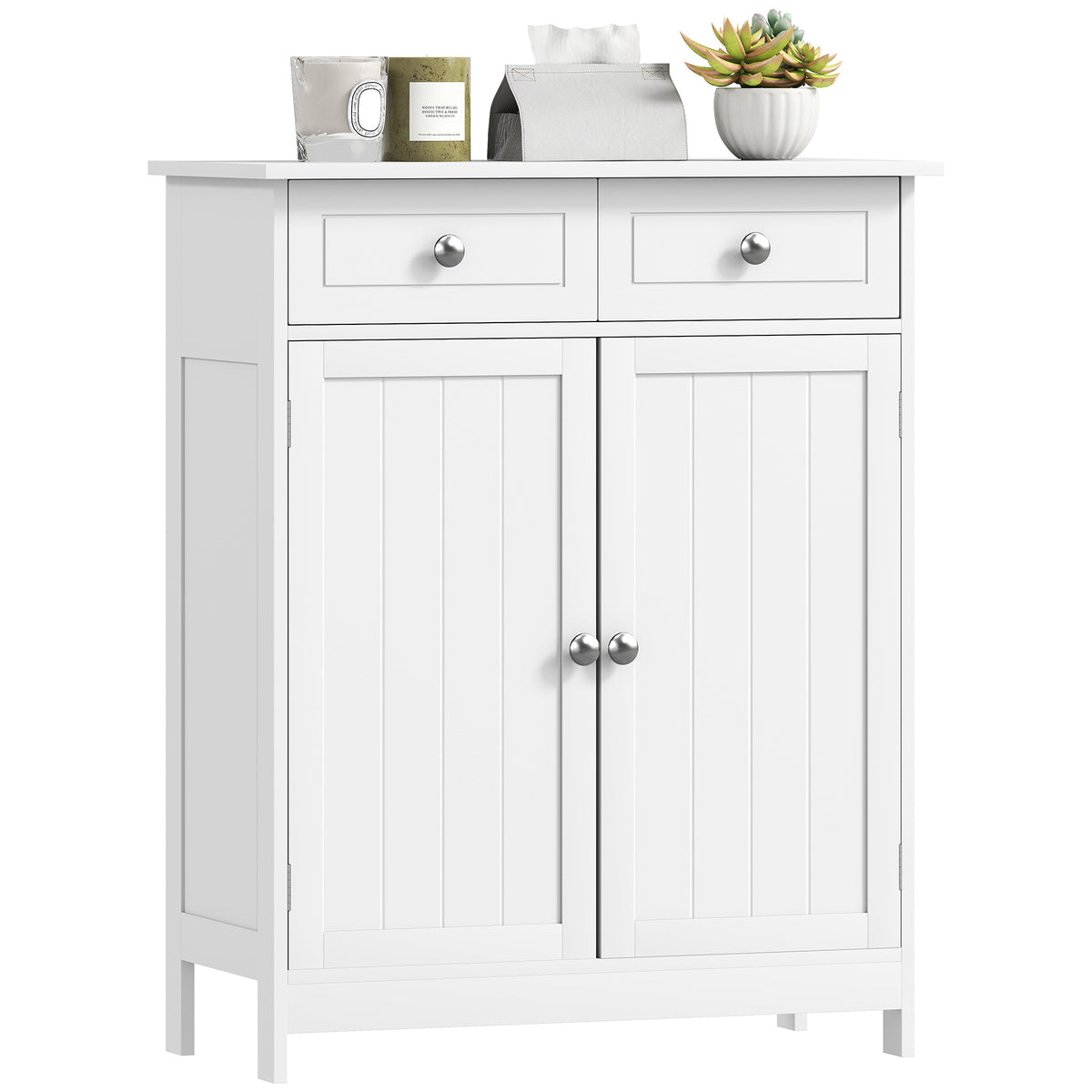 Freestanding bathroom floor cabinet with storage and drawers