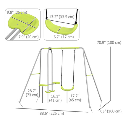 Conjunto de columpio exterior de metal para niños