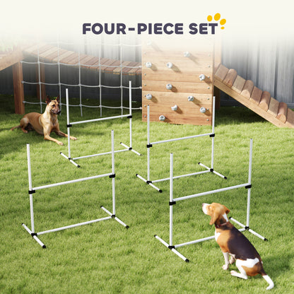 Juego de 4 vallas de agilidad ajustables para perros