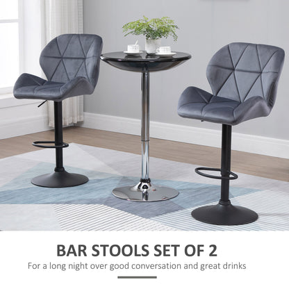 Bar stools adjustable fabric set of 2