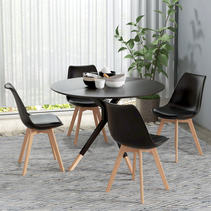 Set of 4 Modern Dining Chairs with Wood Legs