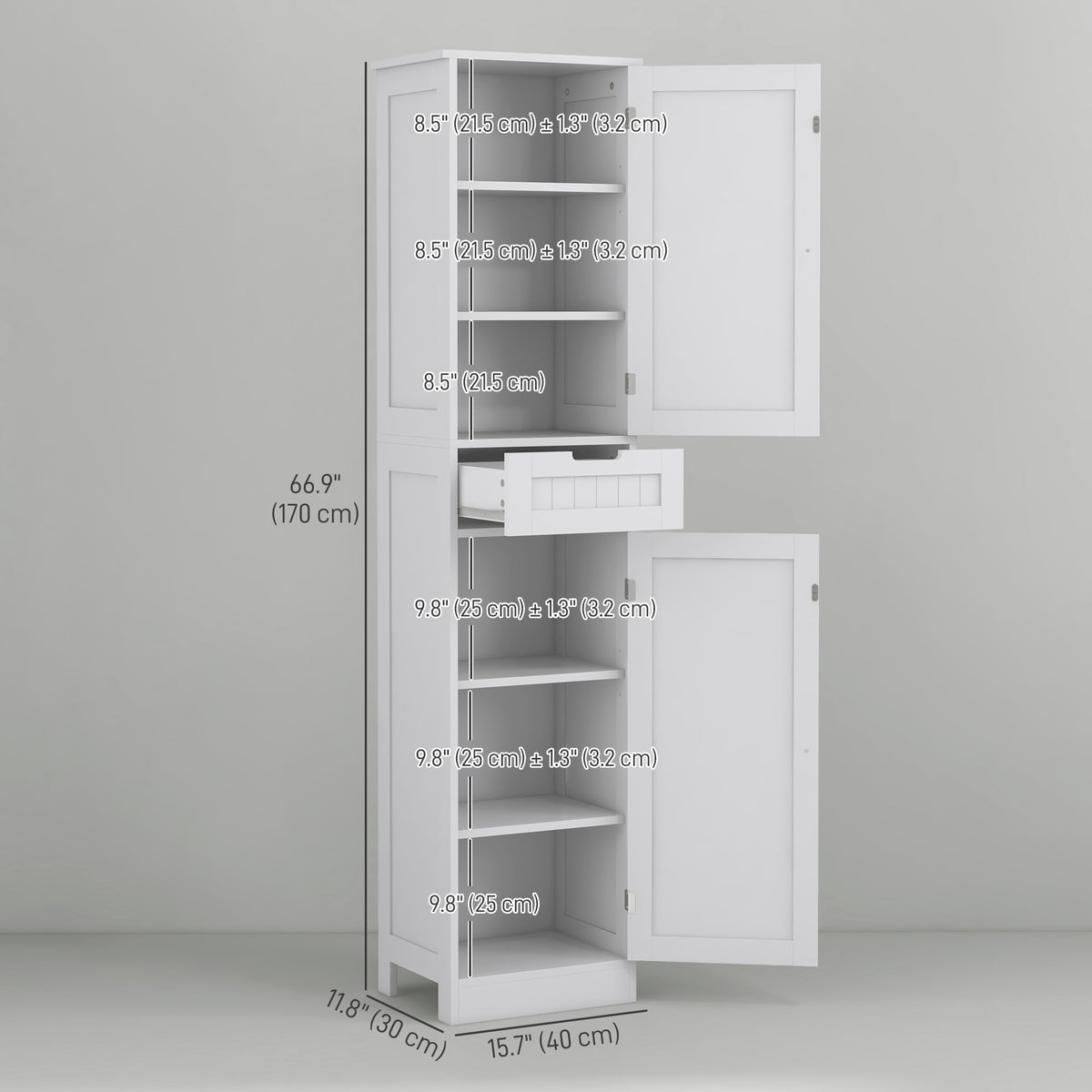 Freestanding Bathroom Cabinet with Drawer and Doors