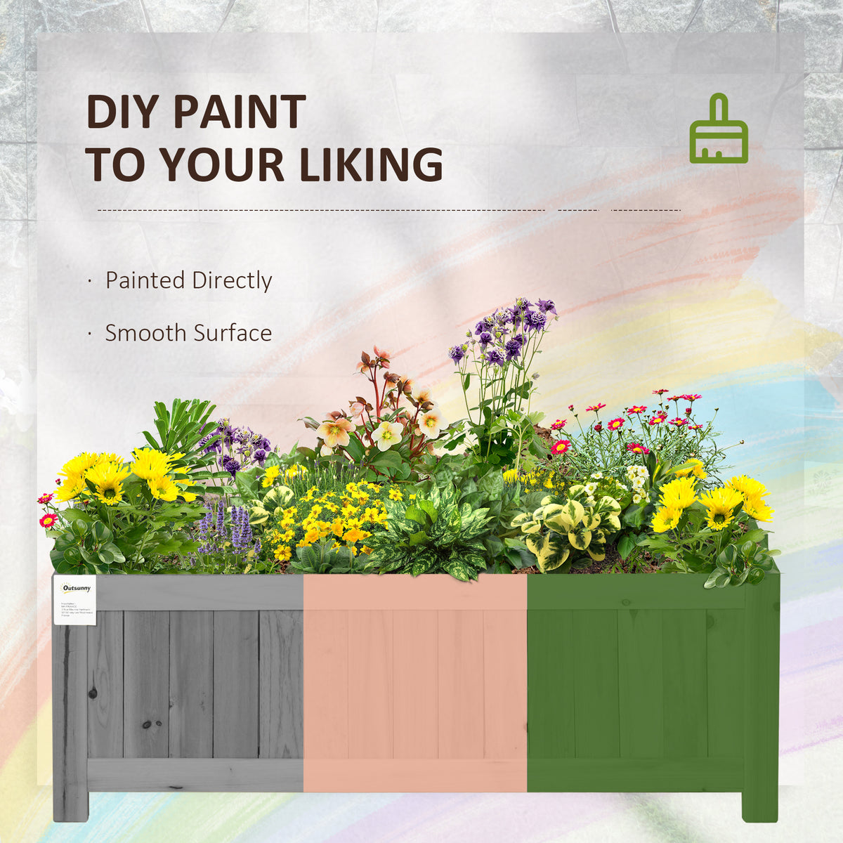 Foldable elevated wooden planter box for vegetables and herbs