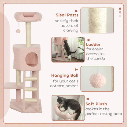 Árbol para gatos de varios niveles con caseta y rascadores de sisal