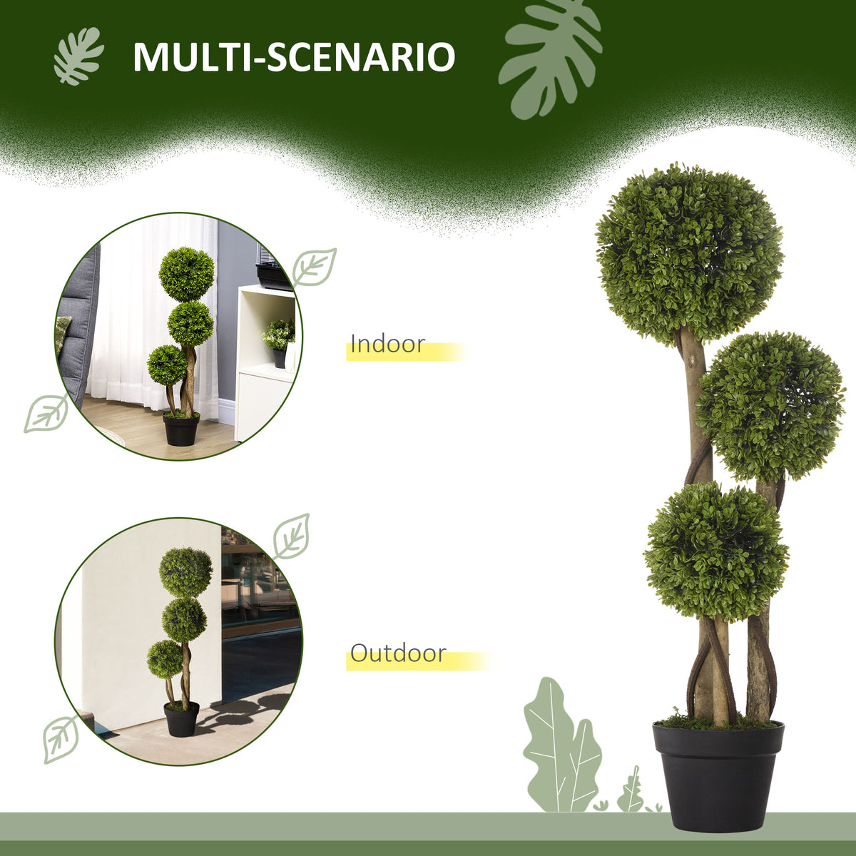 Artificial Bamboo Trees in Pot — Set of 2
