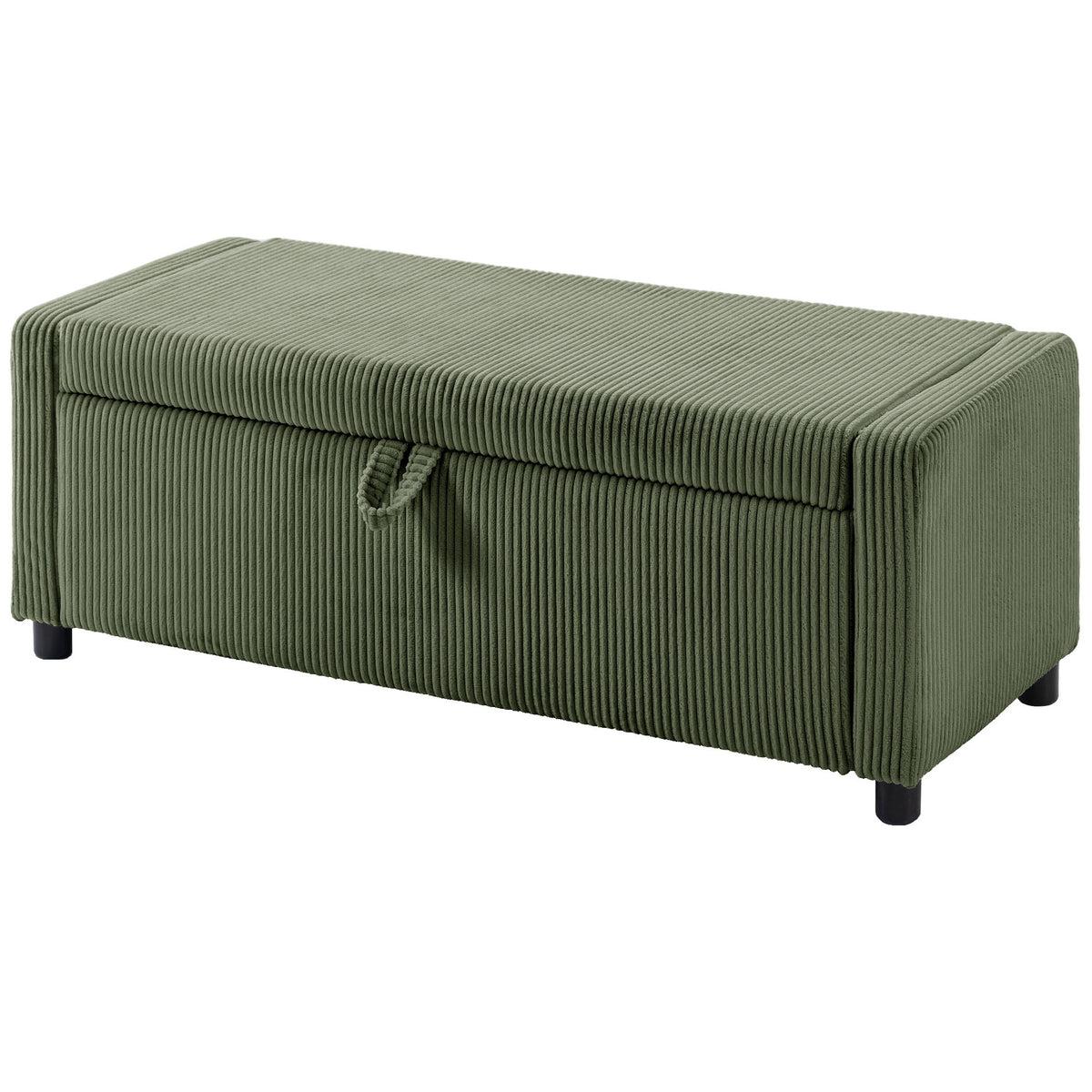 Upholstered Corduroy Storage Ottoman Bench