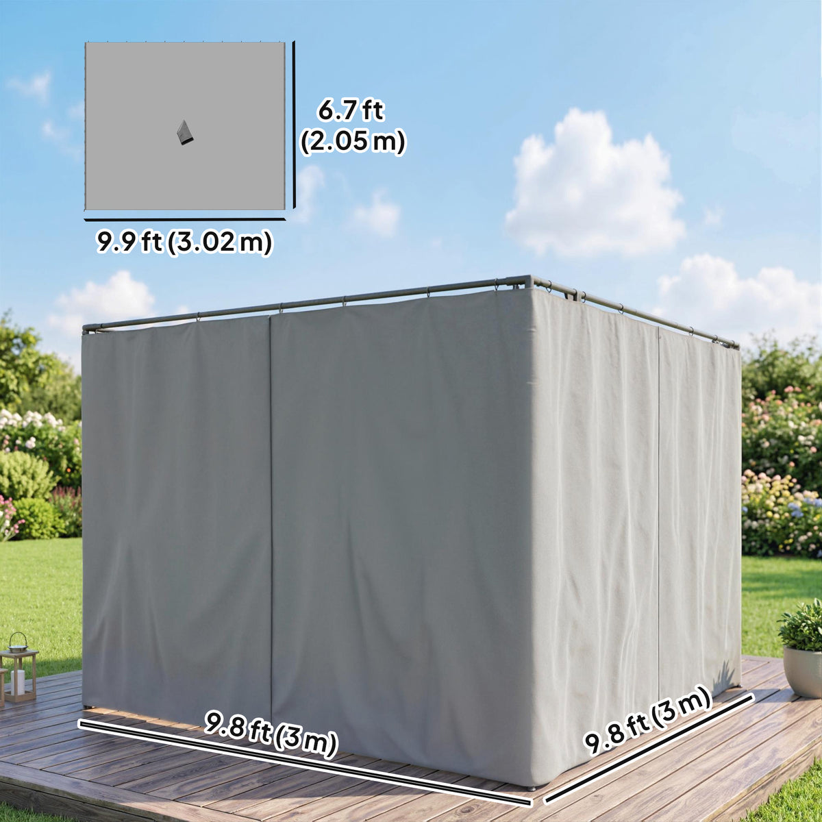 Replacement Gazebo Curtain Panels 10' x 12'
