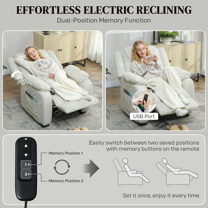 Power Massage Reclining Chair in Velvet