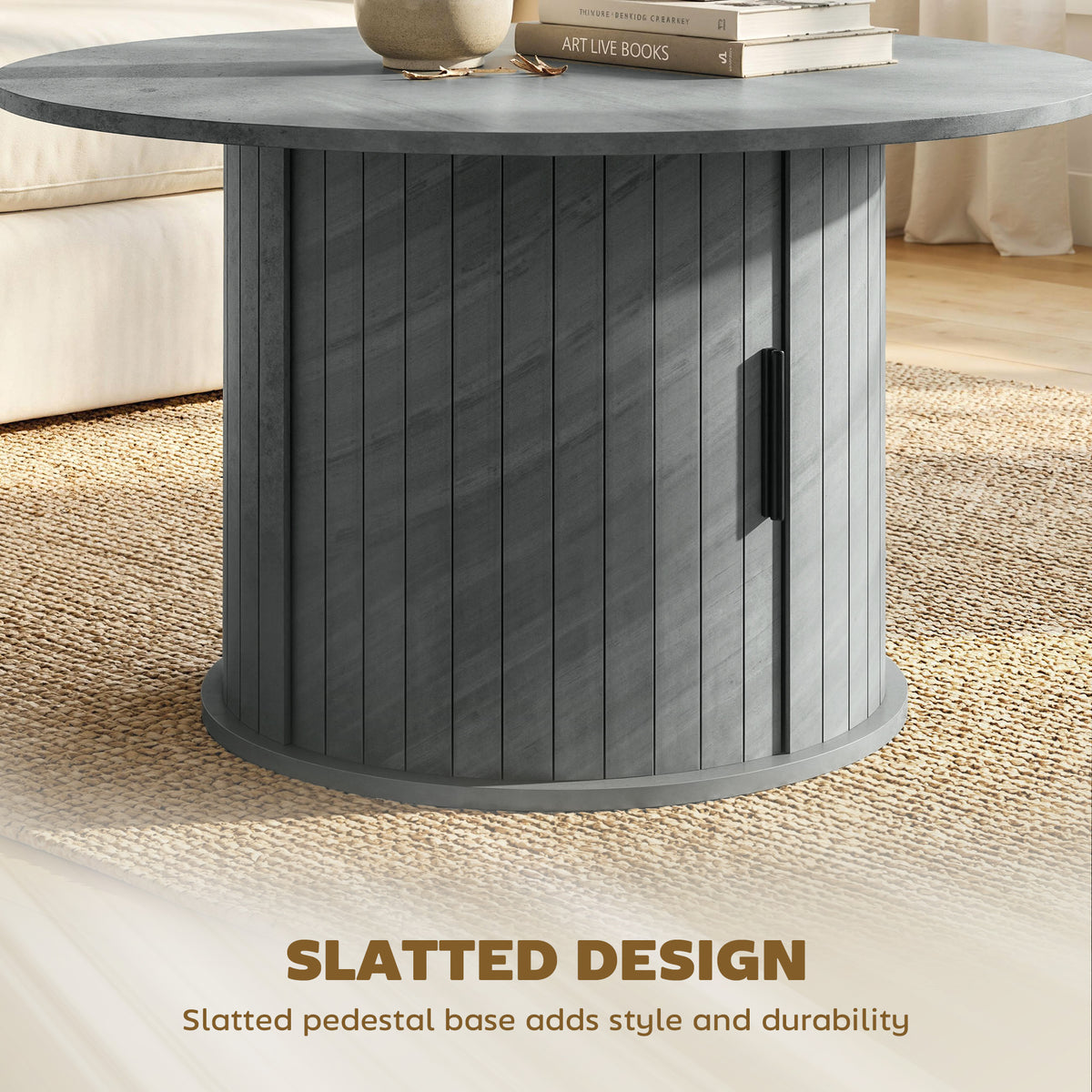 Round coffee table hidden storage 31.5 inch