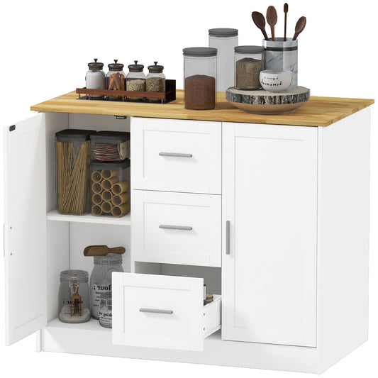 Kitchen island with storage and seating space
