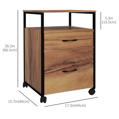 Industrial rolling vertical filing cabinet with drawers