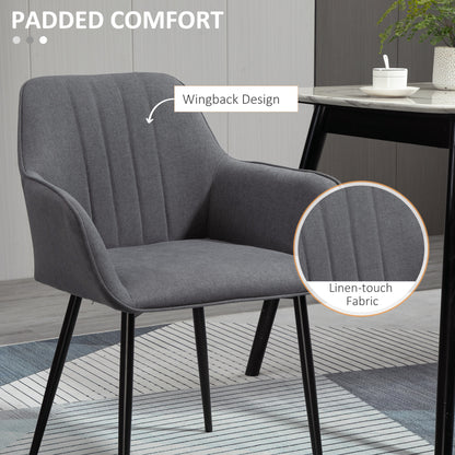 Dining Chairs Set of 2 Linen