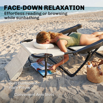 Folding lounge chair with reclining backrest