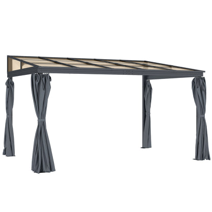 ਪੋਲੀਕਾਰਬੋਨੇਟ ਛੱਤ ਅਤੇ ਪਰਦਿਆਂ ਵਾਲਾ ਐਲੂਮੀਨੀਅਮ ਪਰਗੋਲਾ