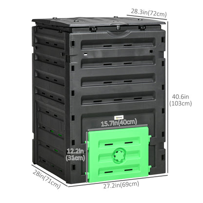 Outdoor Compost Bin 80 Vents 2 Doors 450 L