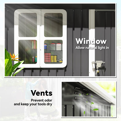 Galvanised Steel Outdoor Storage Shed 7' x 4' with Window