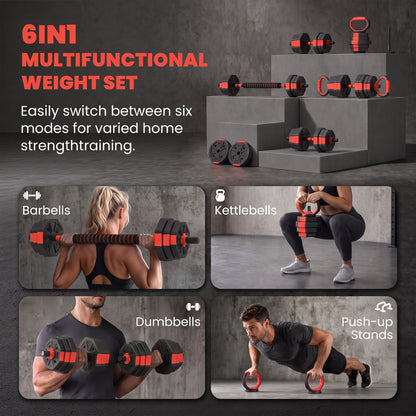 6-in-1 Adjustable Dumbbell Set