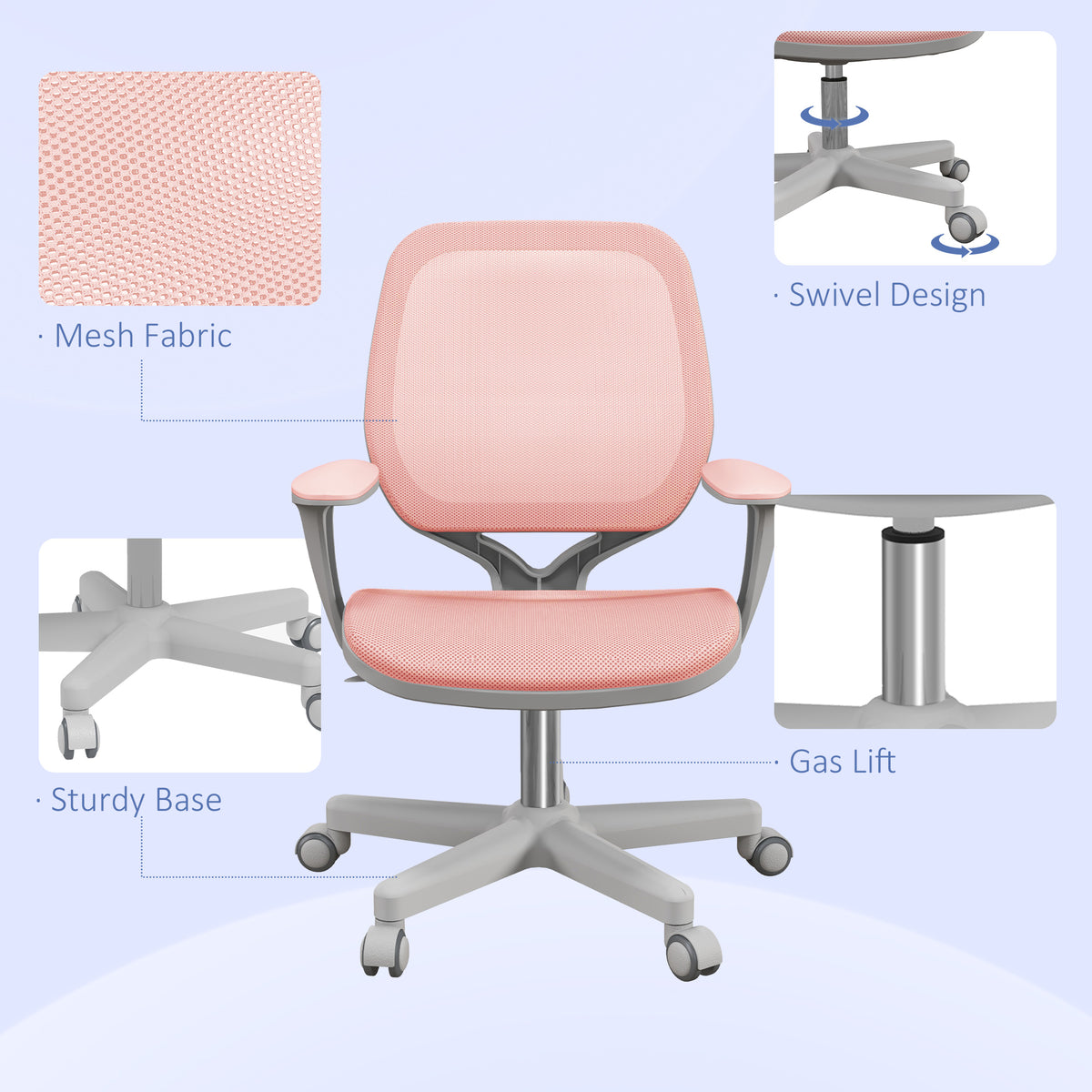 Ergonomic Task Chair with Mesh Back and Armrests