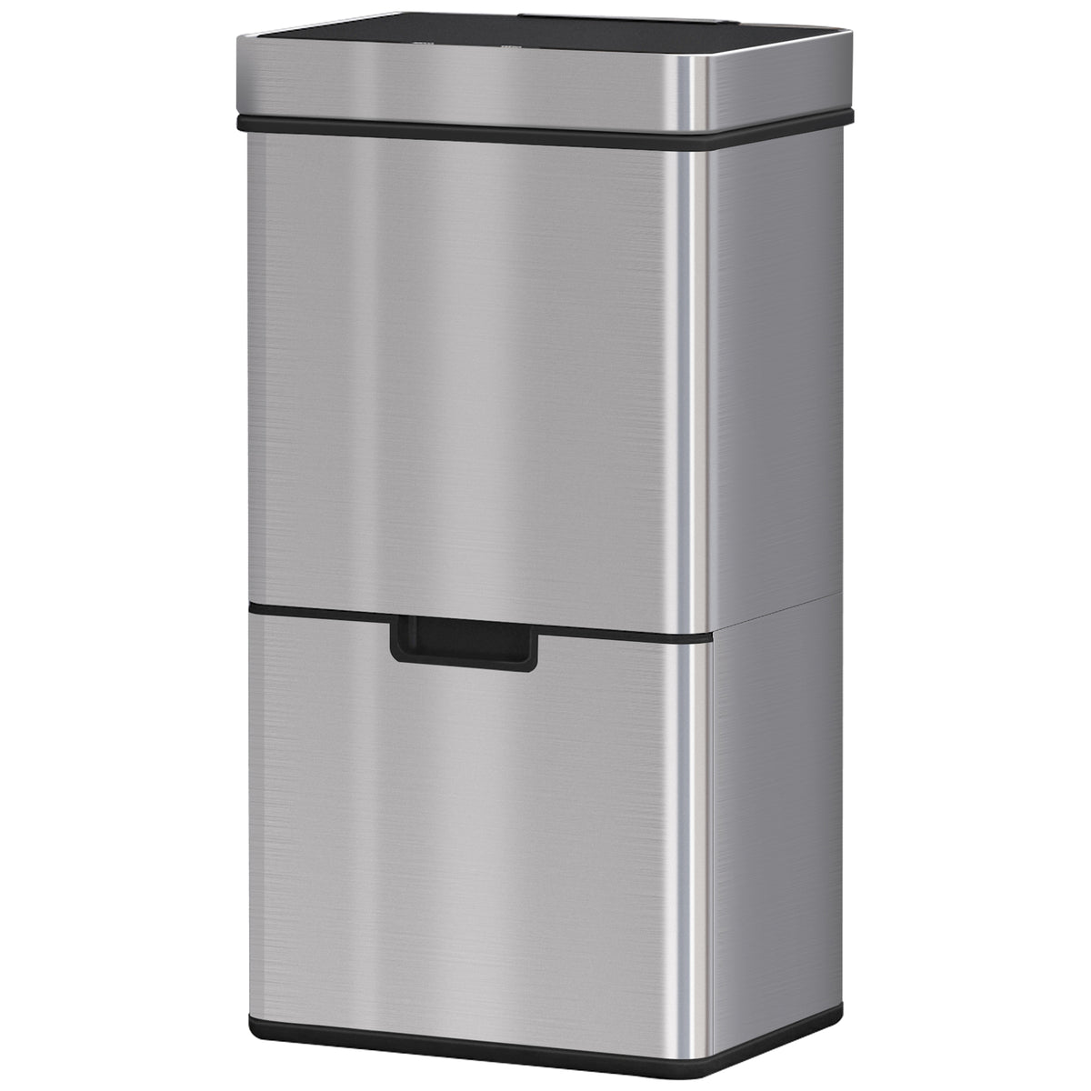Papelera con sensor de 3 compartimentos, 72 L — Acero inoxidable