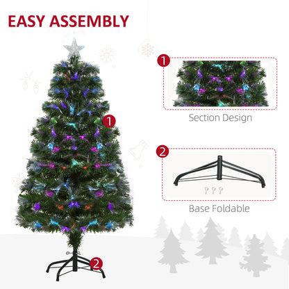 Árbol de Navidad artificial de fibra óptica preiluminado