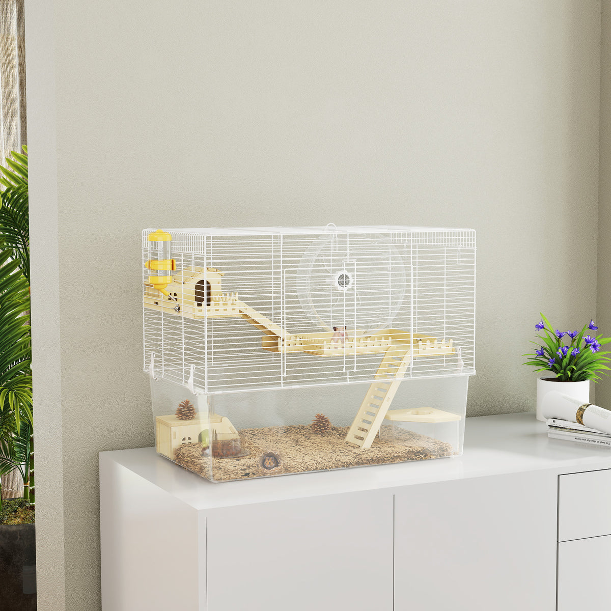 Multi-tier hamster cage