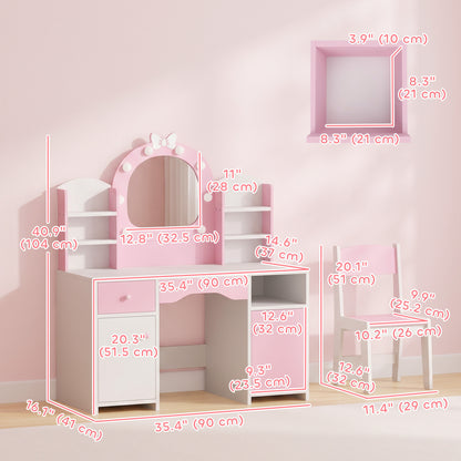 Kids Vanity Set with Lighted Mirror