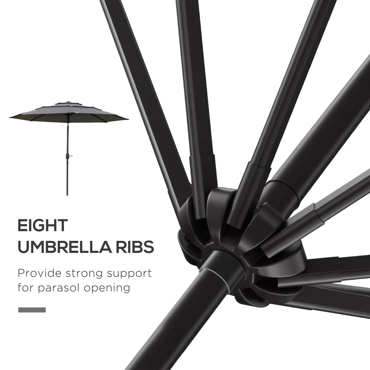 3-Tier Patio Umbrella with Crank and Tilt 9 ft