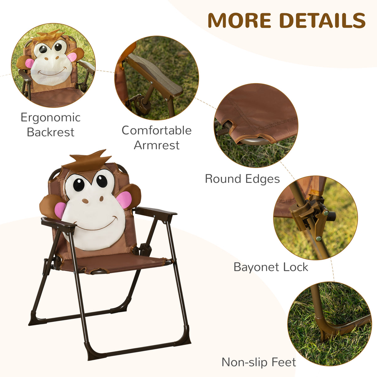 Kids picnic table and chair set with umbrella — Set of 4