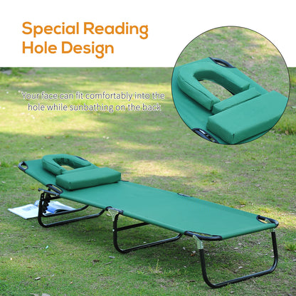 Folding lounge chair with face hole 3 positions