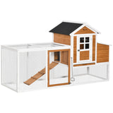 Large Chicken Coop with Nesting Box and Covered Run