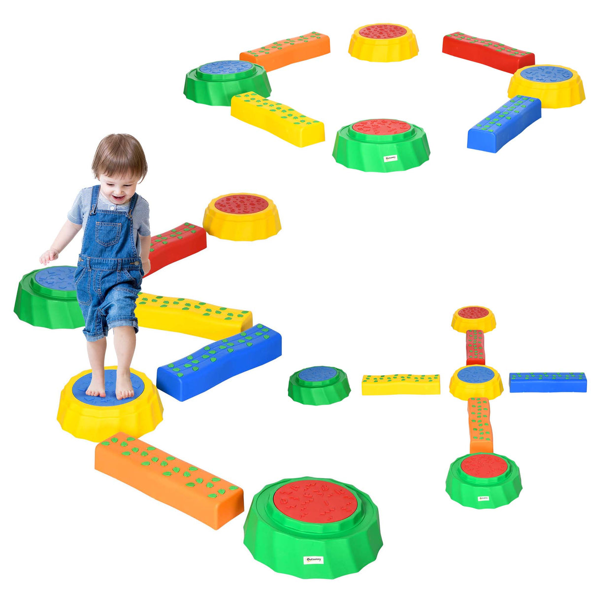 Balance Beam and Sensory Stepping Stones Set 8-Piece